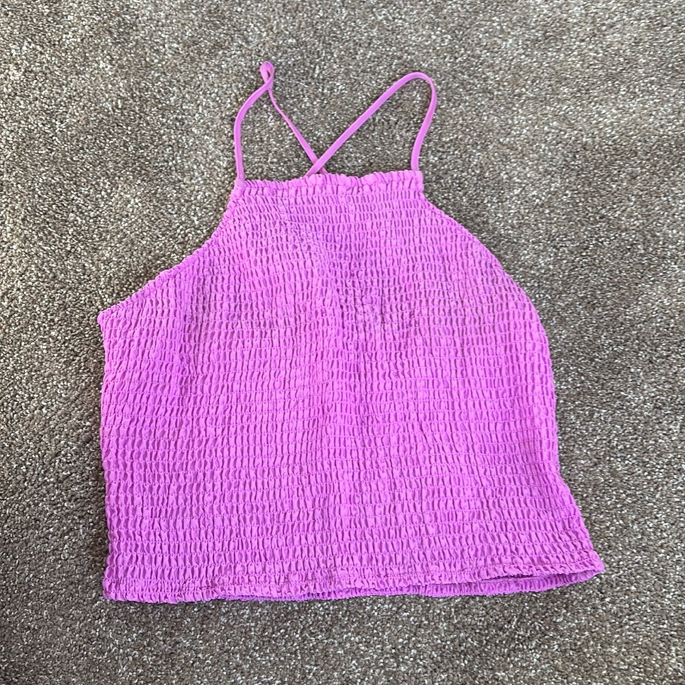 ribbed purple crop tank